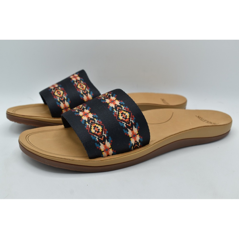Pendleton Womens Size 11 Carico Lake Black Tribal Southwestern Sandals Shoes